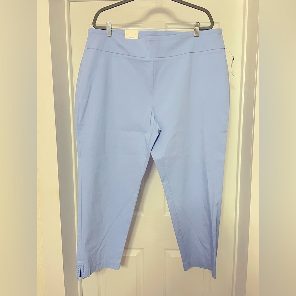 NWT Crown & Ivy Curvy Tech Stretch Ankle Pant. 22W Blue